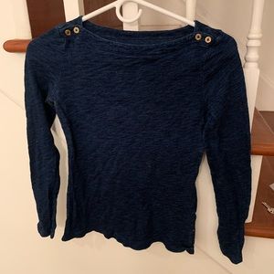 Navy J. Crew painters tee with gold shoulder detail!